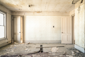 Broken walls in a home