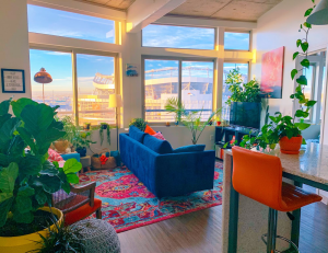 A colorful living room