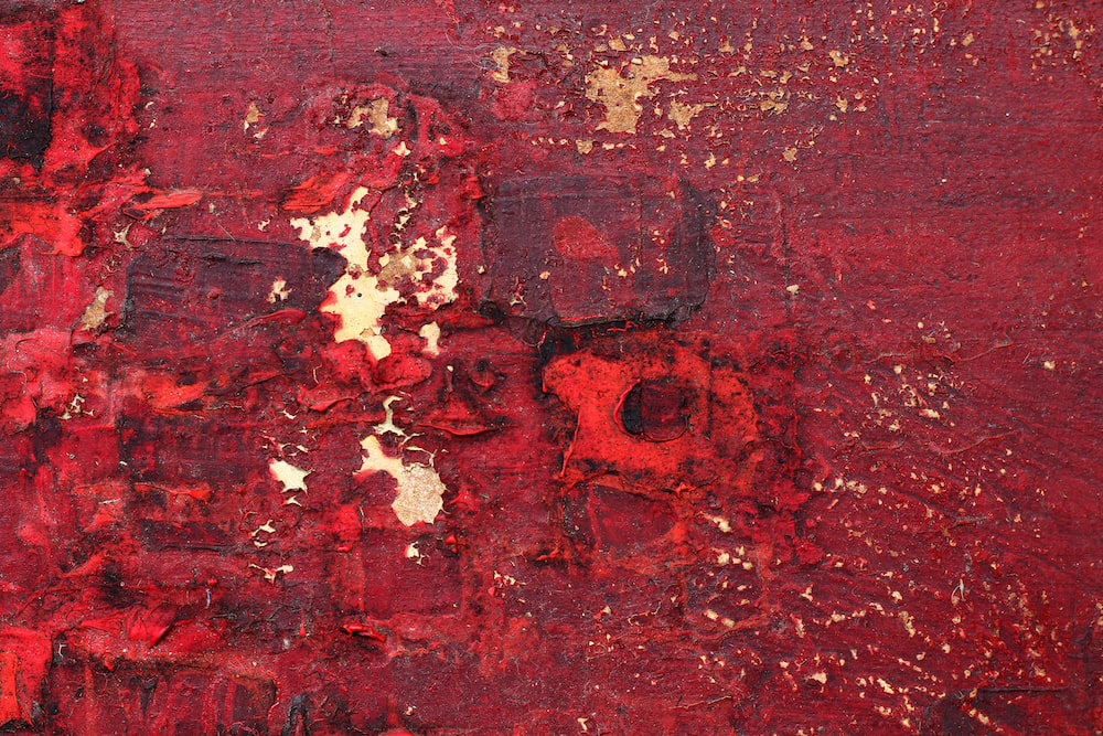 Red paint on a wall