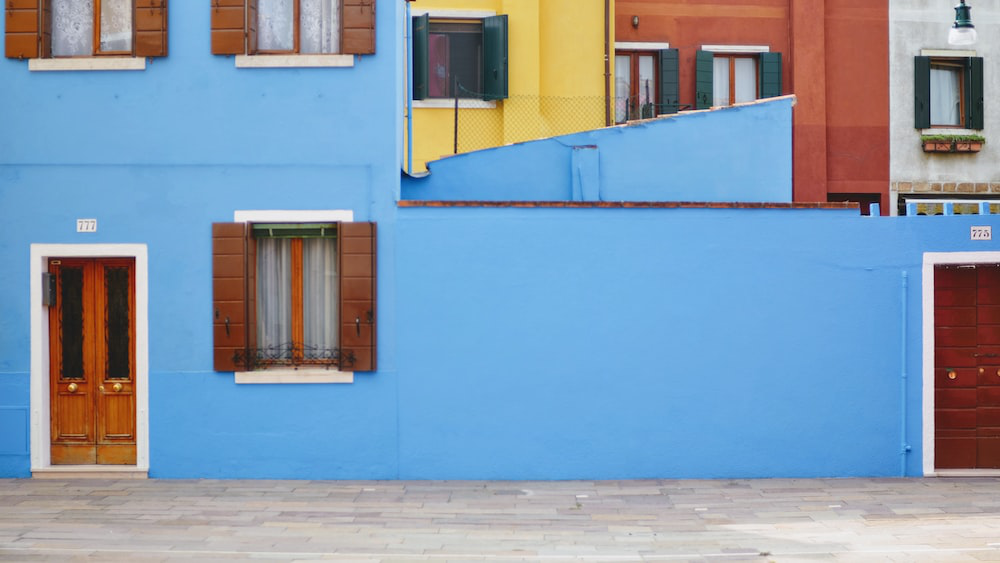 A blue exterior painting
