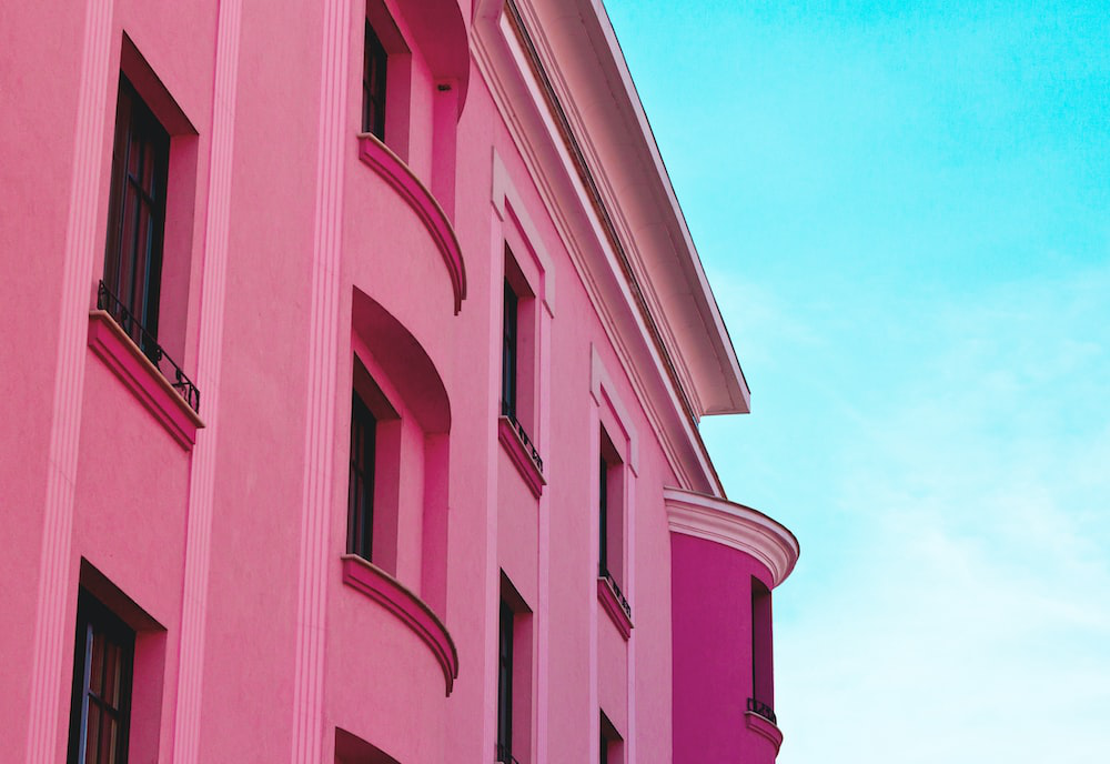 A pink exterior painting