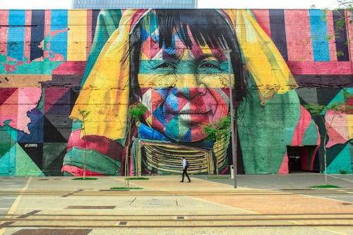 A vibrant mural painted on a wall