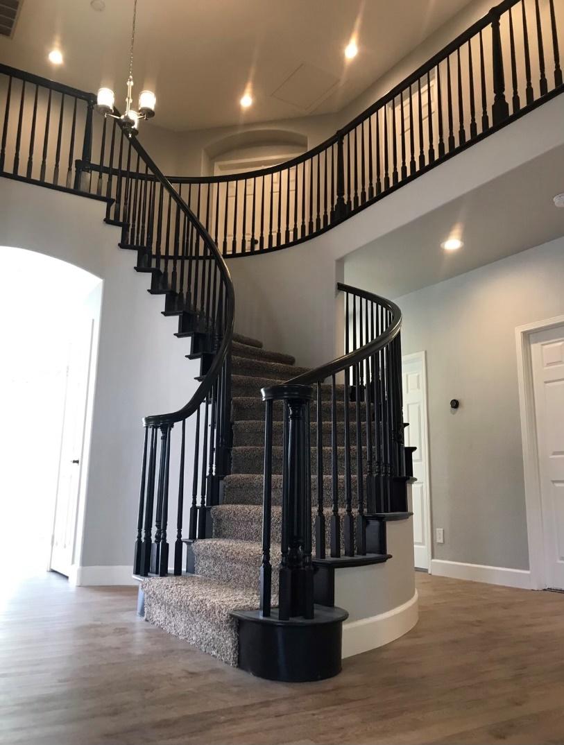 a freshly painted stairwell in an Orange County property