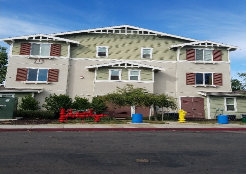 a newly painted commercial building