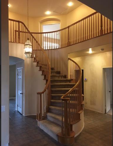 a home’s interior with a staircase.