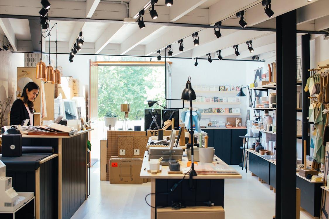a well-lit shop.
