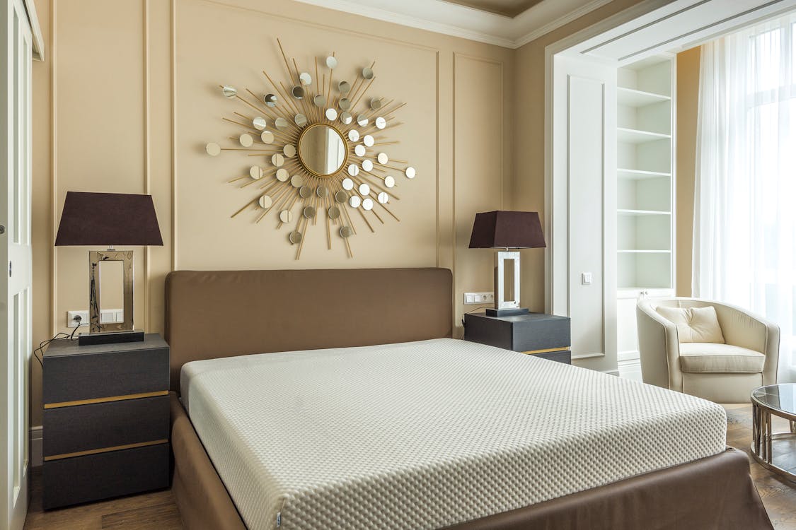 an interior space with mirror accessories.