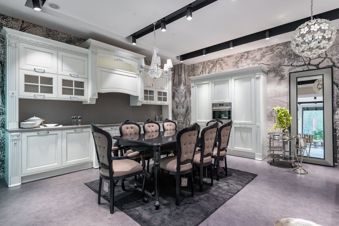 a kitchen space with minimalist décor.