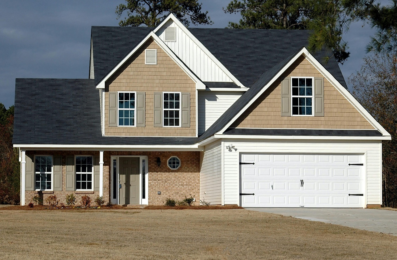 a house with brown and white hues.