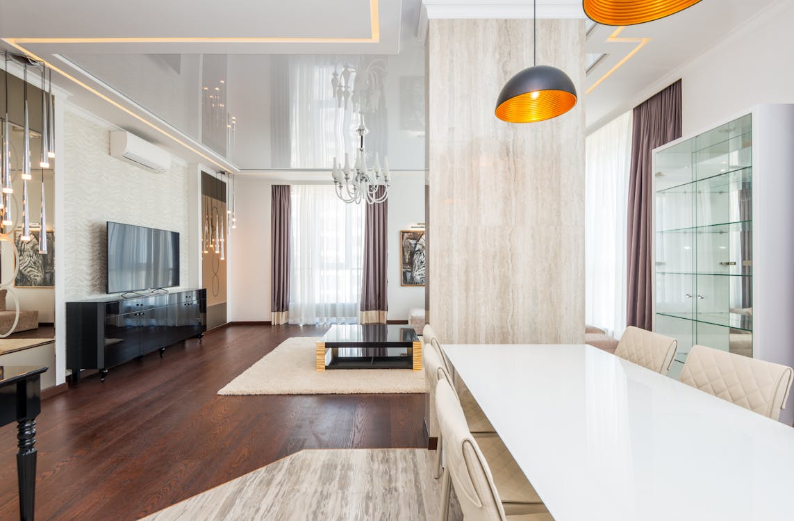 a home with wooden floors.