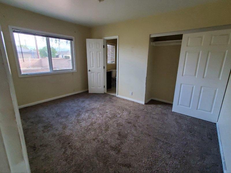 A freshly painted bed room