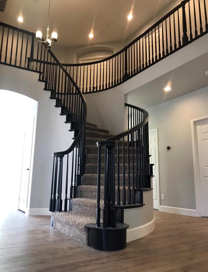 a freshly painted staircase.
